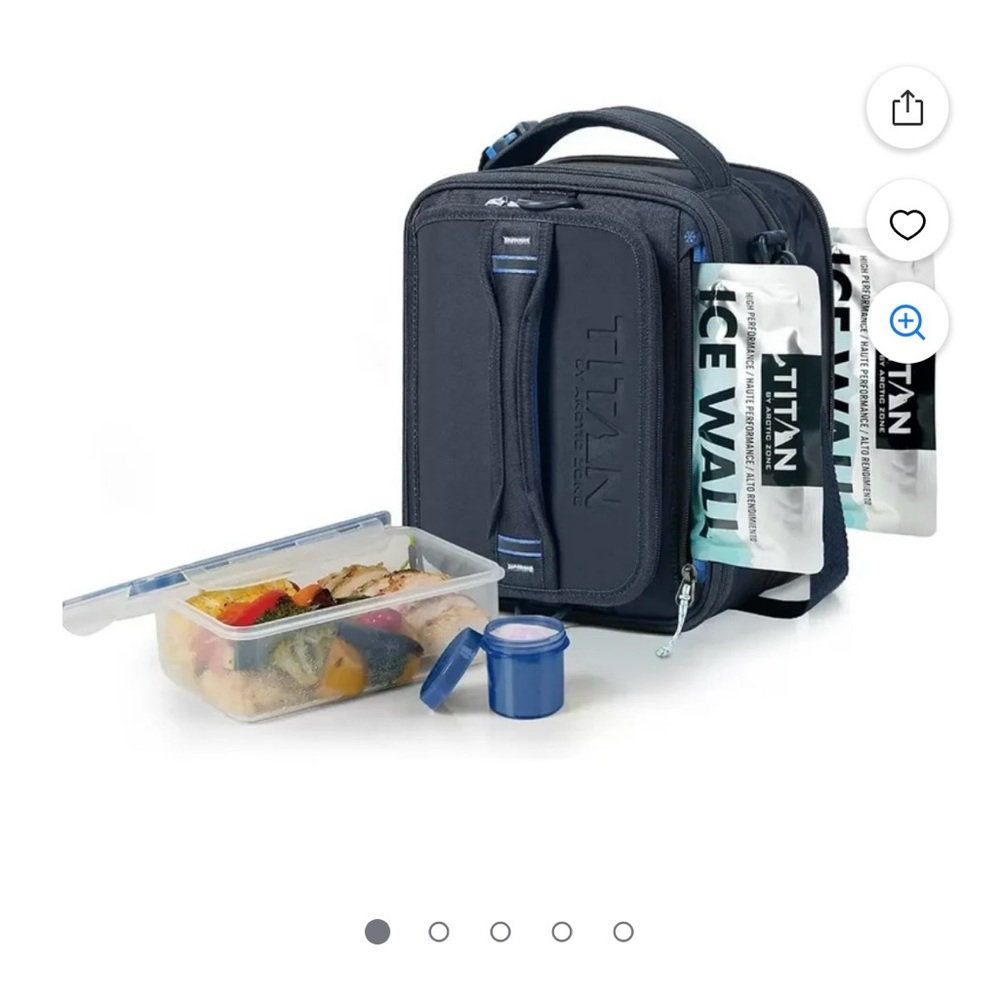 Titan Navy Blue Insulated Lunch Bag with Ice Packs